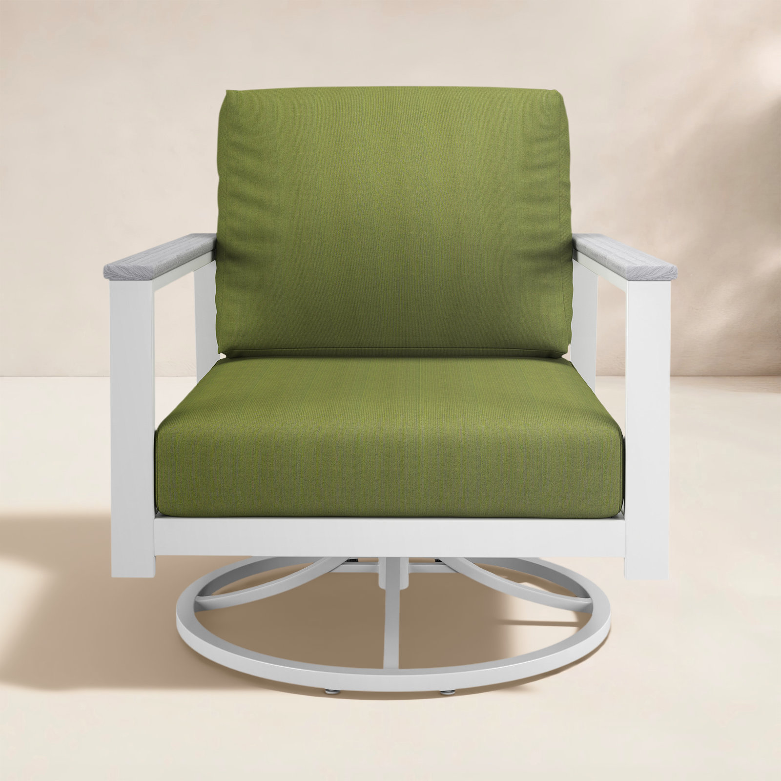 Townsend Sunbrella® Patio Lounge Chair, Spectrum Cilantro, White