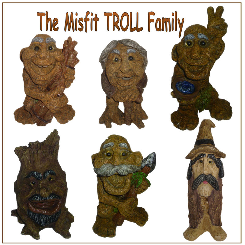 Statue de jardin Misfit Troll Pa Peace