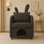 Fauteuil gris foncé avec oreilles de lapin | Fauteuil à double entrée 3 en 1 avec tissu résistant aux égratignures à triple entrée, 27,4 x 25,2 x 37,4 po
