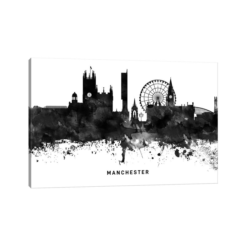 Manchester Skyline by WallDecorAddict - Wrapped Canvas Print, 101.6 cm H x 66.04 cm W x 1.91 cm D