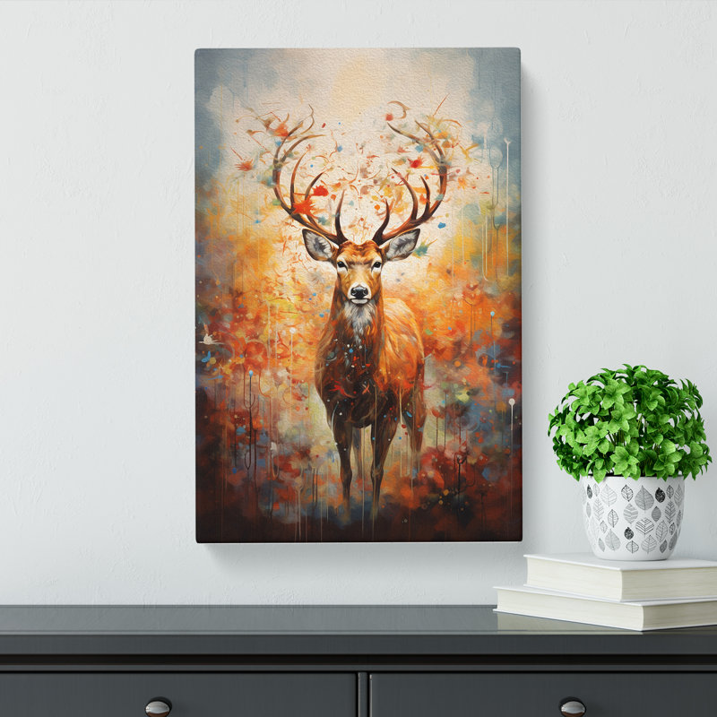Deer Modern - Wrapped Canvas, 60cm H x 40cm W x 3cm D