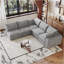 Canapé 99 * 103 po Cloud, tissu en velours côtelé, sièges profonds, conception à deux couches, coussin amovible, sans assemblage, combinaison de bricolage pour le salon, la chambre à coucher, la salle de conférence, l’appartement, gris-38870000