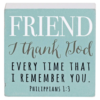 Tabletop Plaque Friend I Thank God 3X3