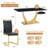 Aurora Morden Mid-Century 63" Rectangular Dining Table Set with Faux Leather Chairs-1561072165-1562151069