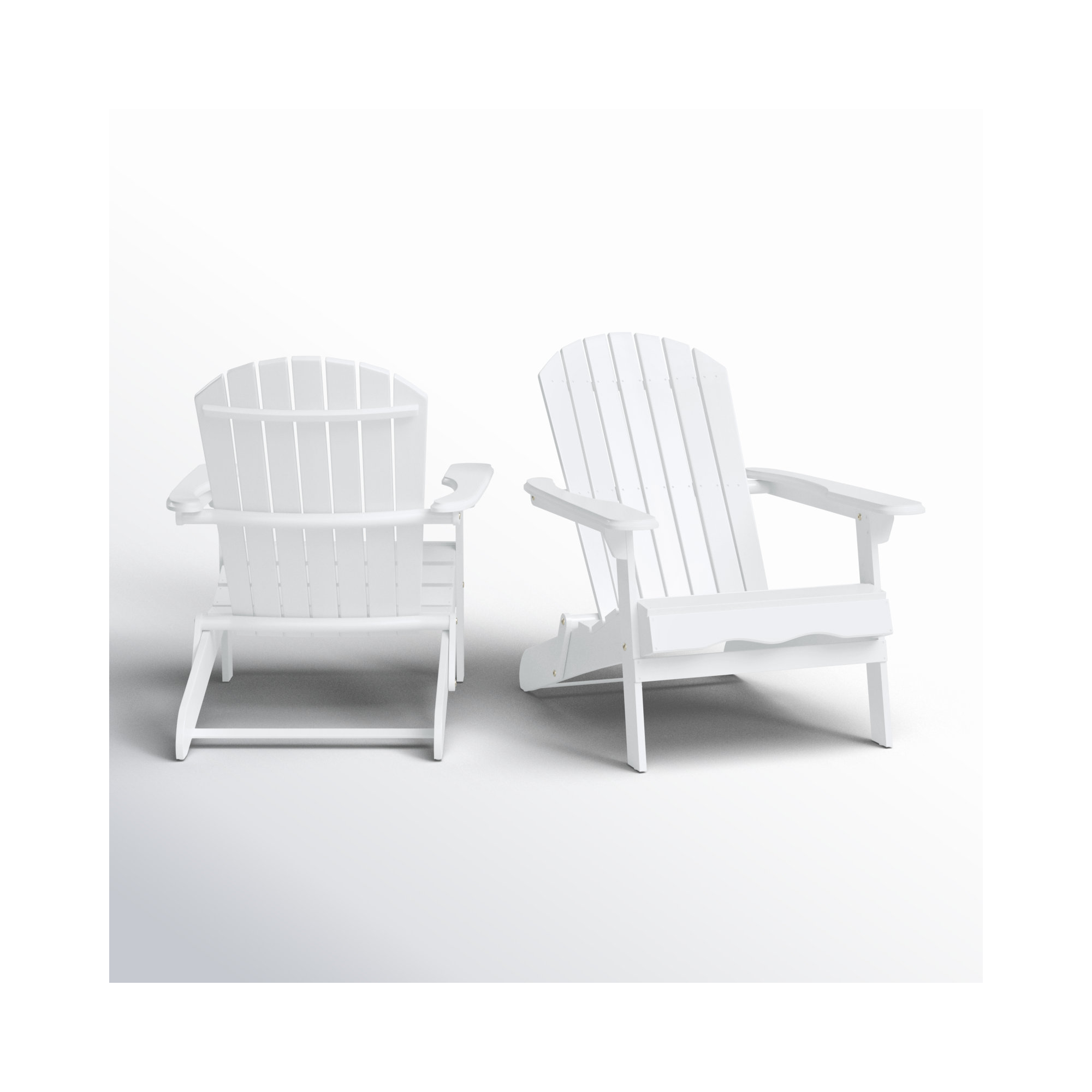 Woking Foldable Outdoor Adirondack Set, White