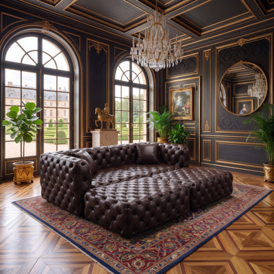 Modern Modular Sectional Sofa, Handmade Button Tufted with Pillows, Customizable for Living Room