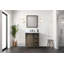 Meuble-lavabo rustique brun, comptoir en quartz blanc, ensemble de robinets et miroir de 28 po