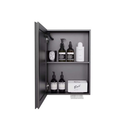 15.98" X 22.05" LED Bathroom Medicine Cabinet With Single White Light, Anti-Fog Aluminum Cabinet, 1 Door