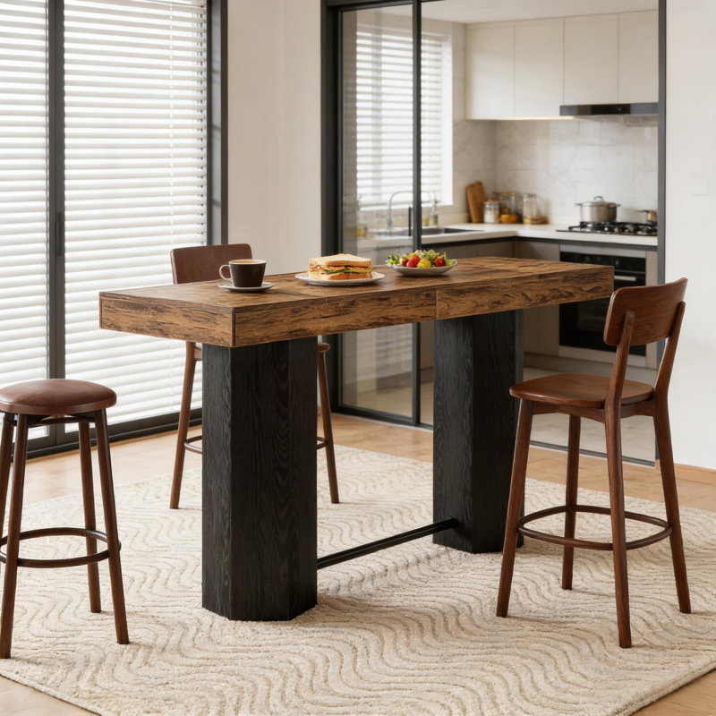 Table basse Woodgrain Design, table de pub, table de voeux