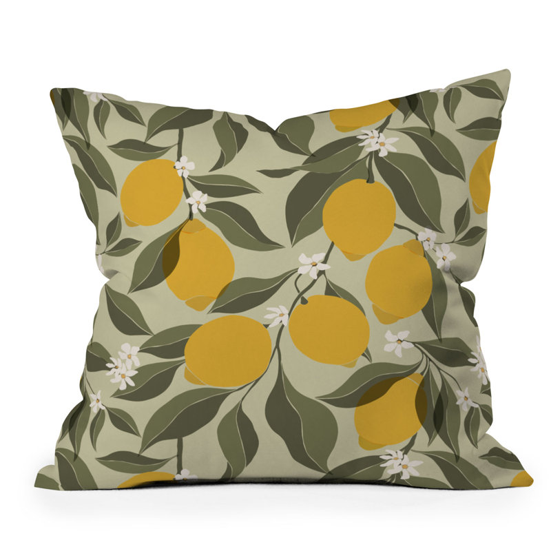  Coussin décoratif floral intérieur / extérieur en polyester, 18 po x 18 po