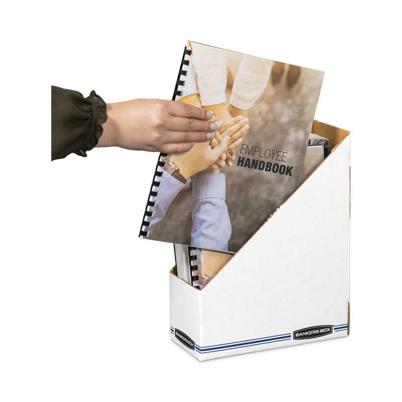 White Corrugated Cardboard Magazine Holder, 4 x 9.25 x 11.75
