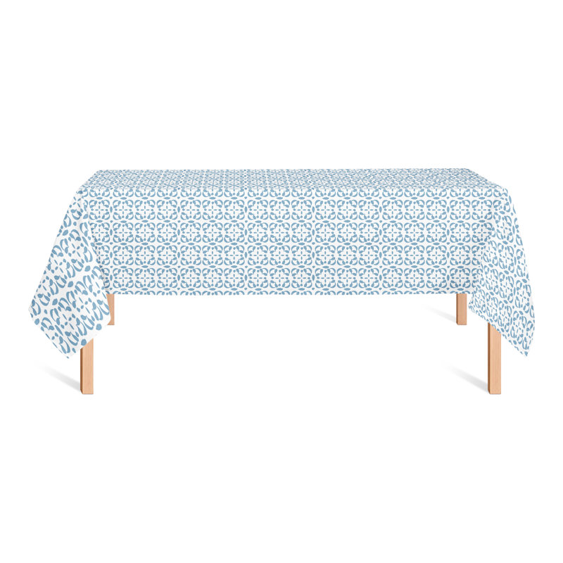 Nappe rectangulaire en polyester géométrique, Bleu