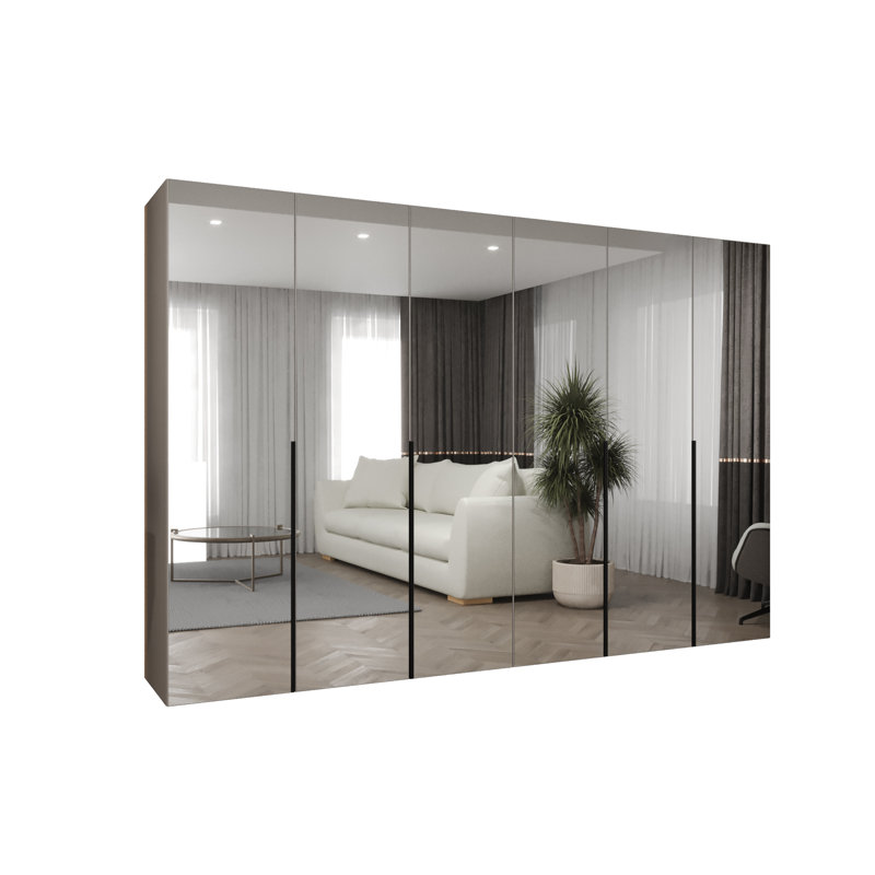Manufactured Wood Wardrobe, cashmere + handles: black