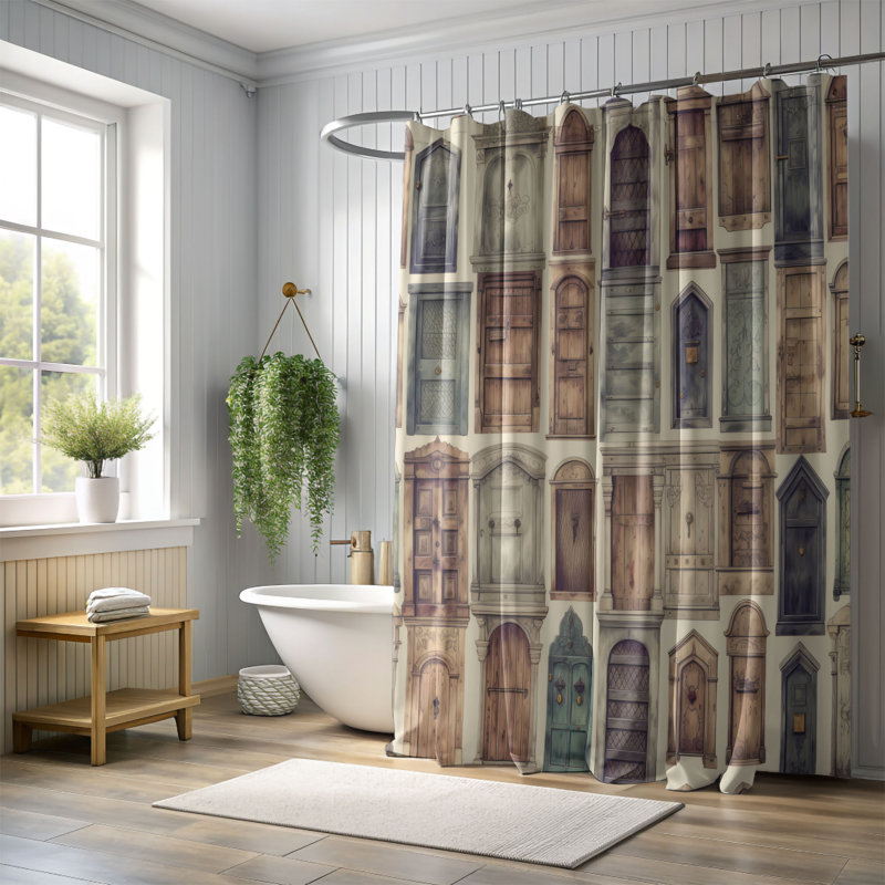 Rideau de douche Afie, H 74 po x l 71 po