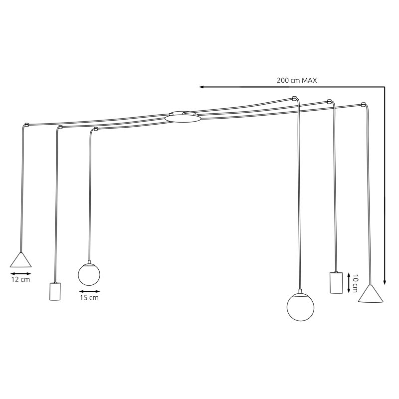 Abbylynn 6 - Light Pendant, Black