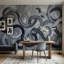 Décoration murale abstrait gris anthracite Loop-36287121-36287126