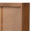 Baxton Studio Rina Mid-Century Modern Ash Wanut Finished Wood and Synthetic Rattan Queen Size Wrap-Around Headboard-572613440