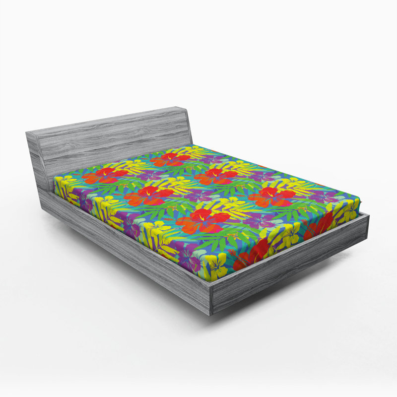 Microfiber Floral Fitted Sheet, Full Fitted Sheet