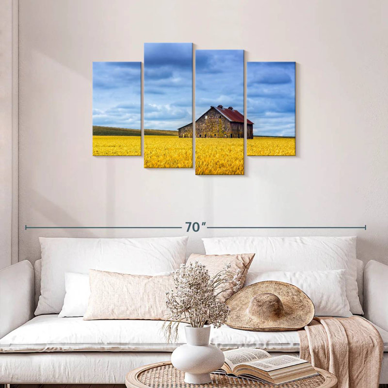 Lilie Wheat Field Barn, 27" H x 43" W