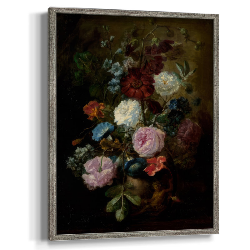Impression encadrée Demure Dutch Floral II - bois massif, H 11 po x l 9 po