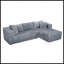 Canapé modulaire en L à compression, revêtement moelleux, structure entièrement en mousse, emballé sous vide, peu encombrant pour le salon et l’appartement-810060374