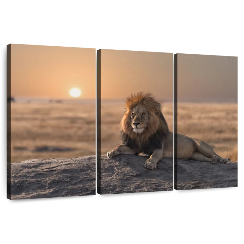 Lion On A Rock, 42" H x 65" W