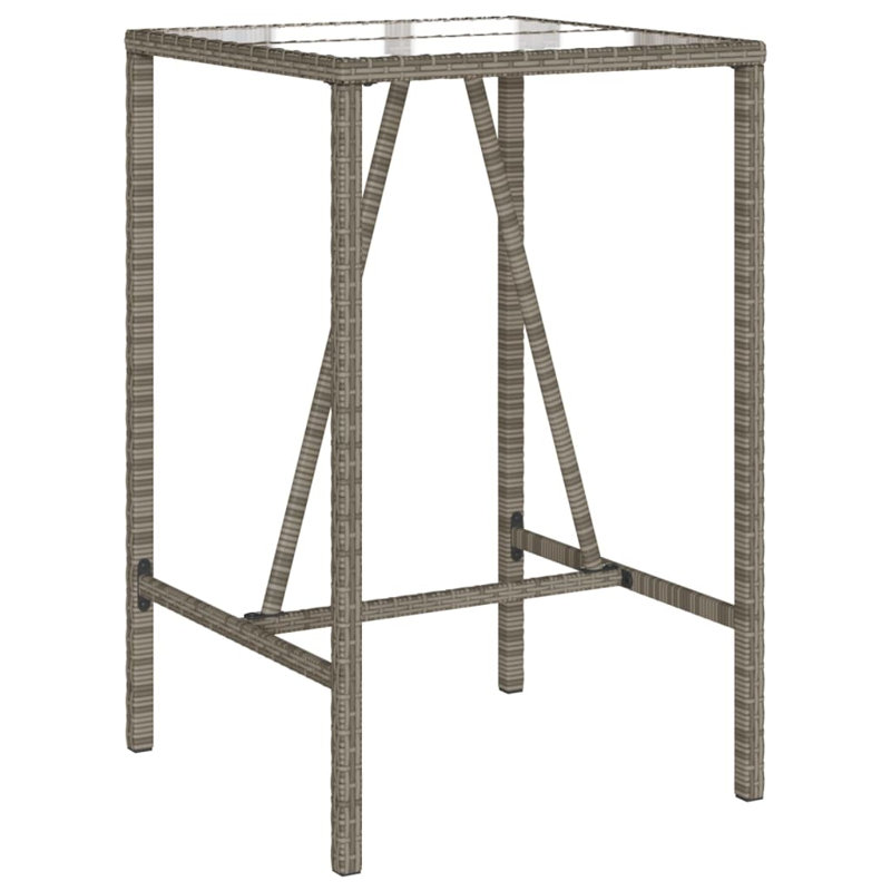 Table de bar d'extérieur Divith, Gris