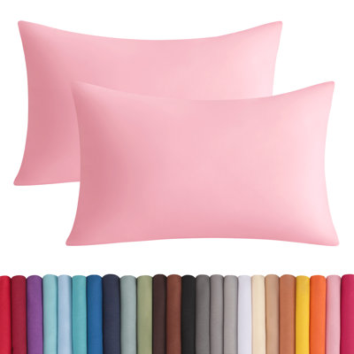 Taies d'oreiller en microfibre brossée avec fermeture à enveloppe, housses de coussin confortables toutes saisons, paquet de 2