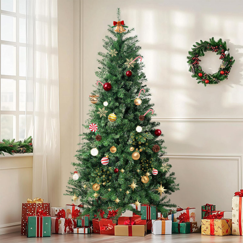 Arbre de Noël en PE et PVC floqué, 8'