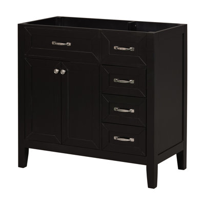 36" Bathroom Vanity without Sink, Cabinet Base Only, Bathroom Cabinet with Drawers, Solid Frame and MDF Board