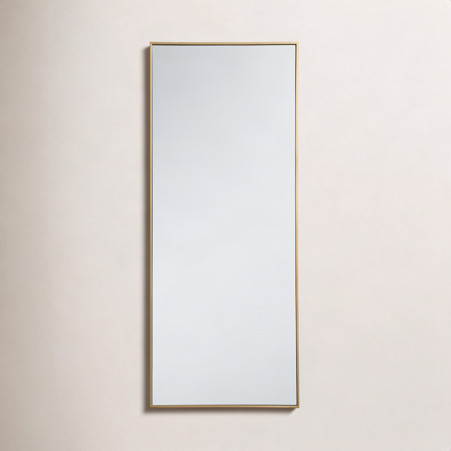 Sabine Metal Rectangle Wall Mirror, 60" x 24", Brass
