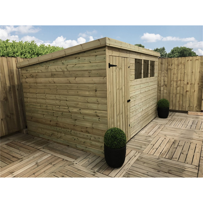 Kat 10 ft. W x 5 ft. D Solid Wood Garden Shed