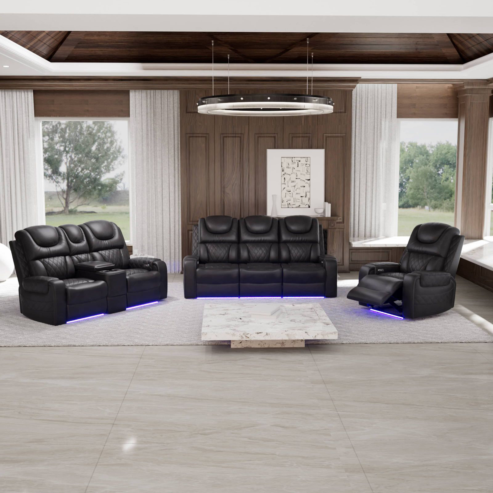 Latitude Run® Pinuccia 3 - Piece Faux Leather Living Room Set | Wayfair
