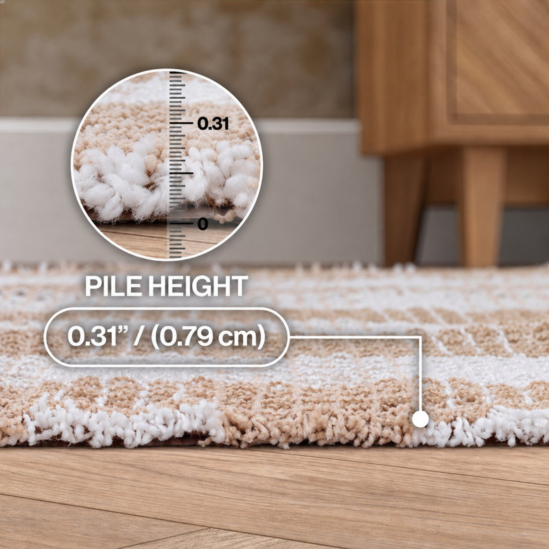Tapis kaki / crème Sherbet Buffalo, L 24 po x L 48 po