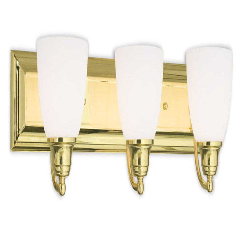 3 - Light Vanity Light, Polished Brass