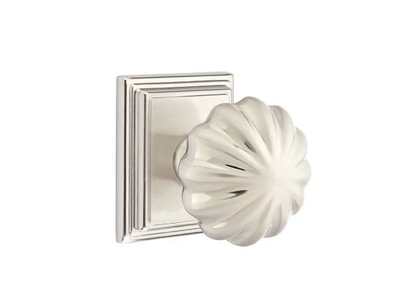 Emtek Passage Interior Mortise Set w/ Wilshire Rosette & Melon Knob (RH)