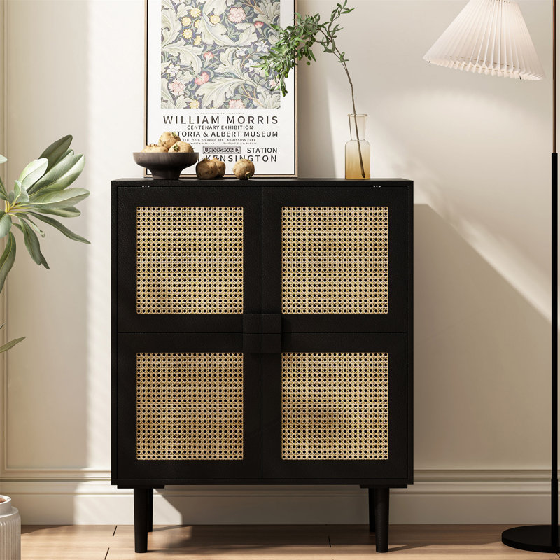 4 portes avec huit compartiments spacieux, idéales pour le vestibule, le salon et le vestibule, Noir