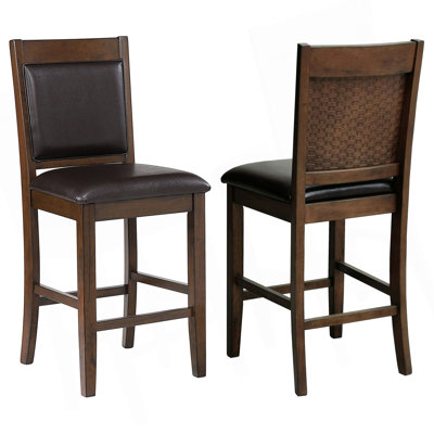 Dewey Walnut Upholstered Counter Chair (Set Of 2)