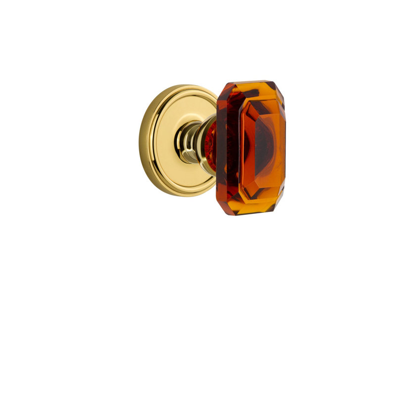 Grandeur Georgetown Rosette Privacy with Baguette Crystal Door Knob, Polished Brass, 2 3/4"