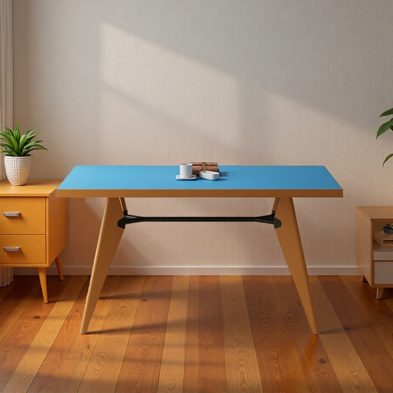 Bureau d'écriture multifonctionnel bleu vif et brun, H 29,52 po x l 55,11 po x P 31,49 po