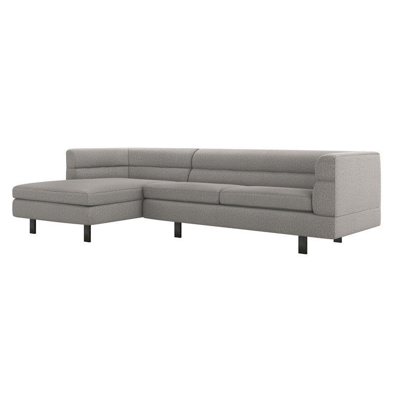 Ornette Chaise Sectional, Left Hand Facing, Cameo 100% Polyester, Black