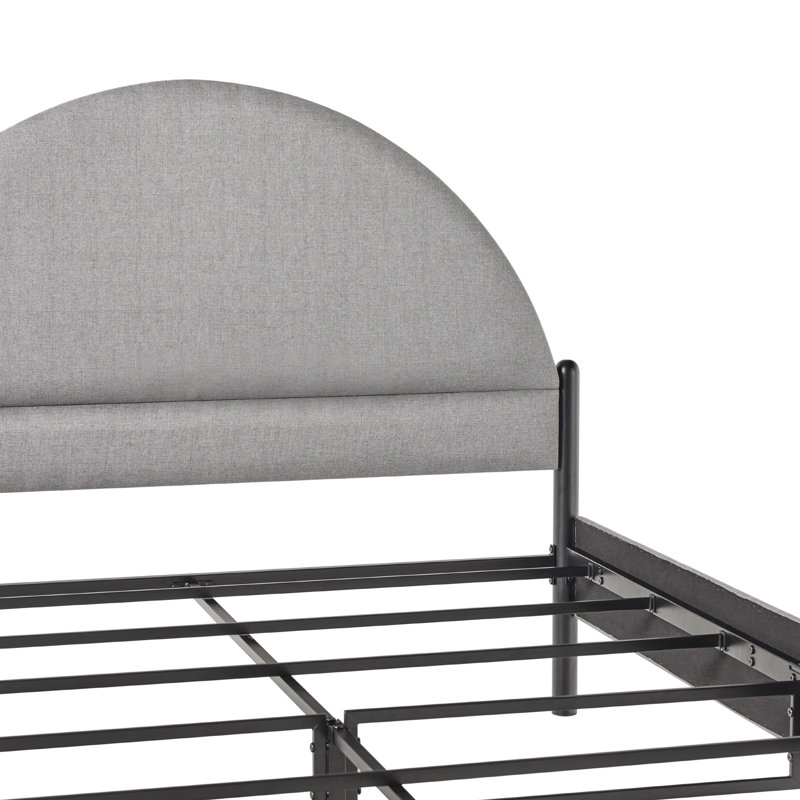 Liann Upholstered Queen Platform Bed, Gray