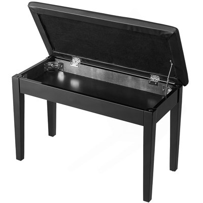 Duet Piano Bench with Storage and Padded Cushion