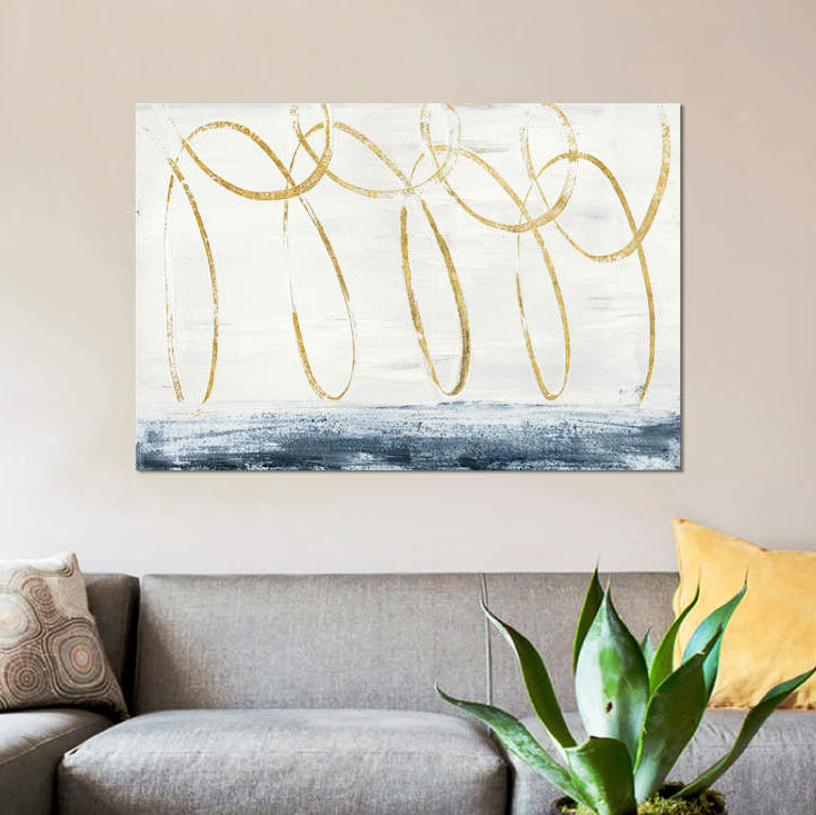 « city beach gold », impression sur toile, H 8 po x l 12 po x P 0,75 po, Toile tendue, Pas de tapis