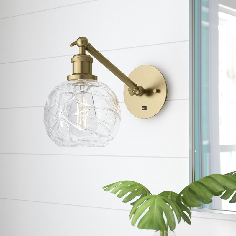 Shauna Steel;Cast Brass Armed Sconce, Antique Brass, Incandescent