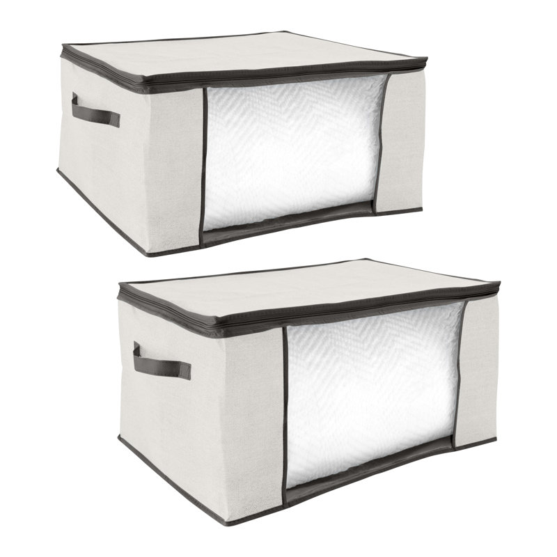  Paquet de 2 sacs de rangement géants en cachemire, Beige