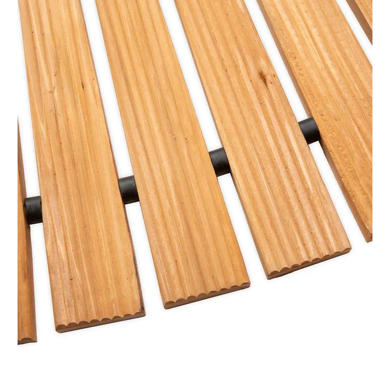 4'L Roll-Out Curved Hardwood Pathway, Brown, 17.75" W x 48" D