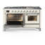 Majestic III Series 60 Inch Dual Fuel Range with 7 Sealed Burners, Griddle, in Blue Grey (Liquid Propane, Burnished Trim)-117886141-117886131-117886139