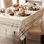 French Stripe Dining Table Collection Farmhouse Style Tablecloth
