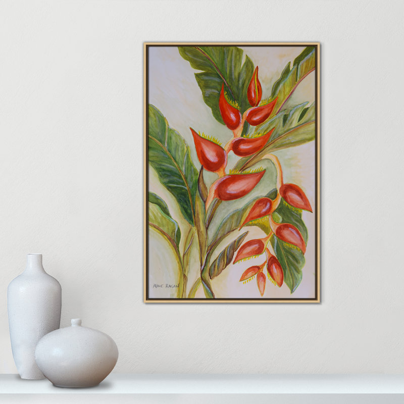 Imprimé Heliconia par Mike Ragan pour , Naturel, H 37,5 po x l 25,5 po